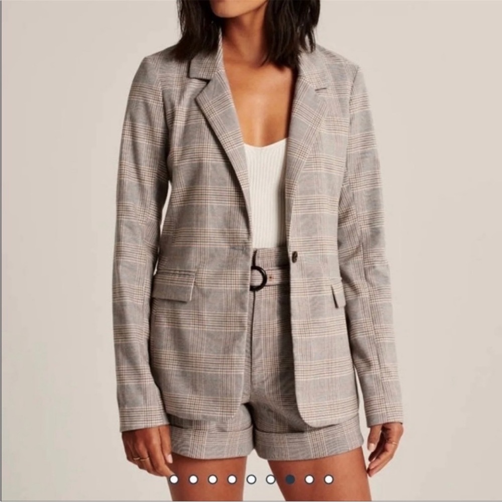 Abercrombie and Fitch charcoal plaid blazer.